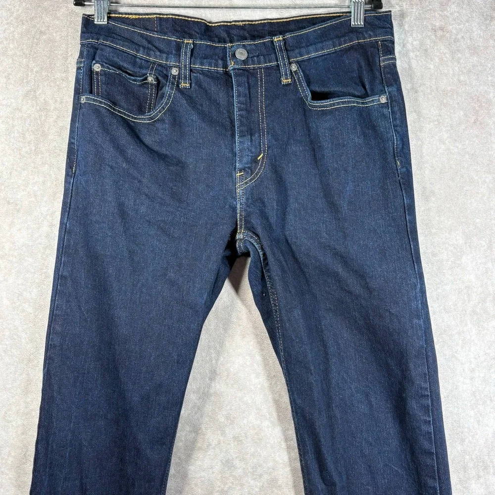 Levi's 502 Jeans Mens Size 32X32 Blue Dark Wash Denim Tapered Pockets Casual